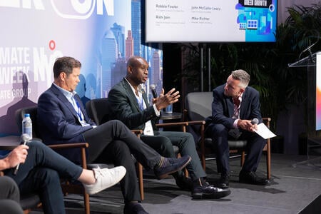 John McCalla-Leacy, Head of Global ESG, KPMG speaks on stage