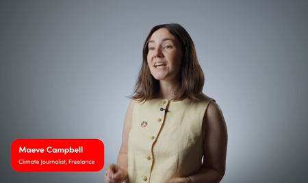 Maeve Campbell gives an interview to camera