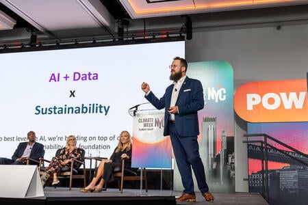 Nico de Golia, Director of Sustainability & Innovation, Microsoft on Stage at The Hub Live Day 1